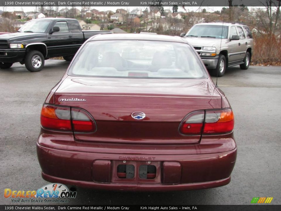1998 Chevrolet Malibu Sedan Dark Carmine Red Metallic / Medum Gray Photo #4