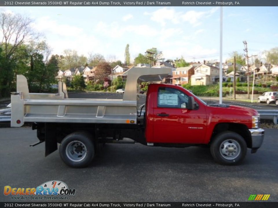 2012 Chevrolet Silverado 3500HD WT Regular Cab 4x4 Dump Truck Victory Red / Dark Titanium Photo #5