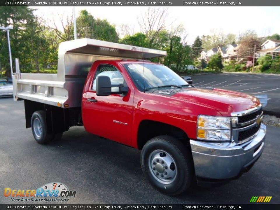 2012 Chevrolet Silverado 3500HD WT Regular Cab 4x4 Dump Truck Victory Red / Dark Titanium Photo #6