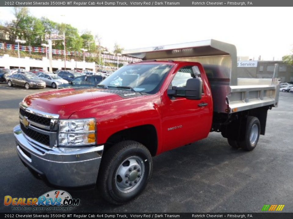 2012 Chevrolet Silverado 3500HD WT Regular Cab 4x4 Dump Truck Victory Red / Dark Titanium Photo #8