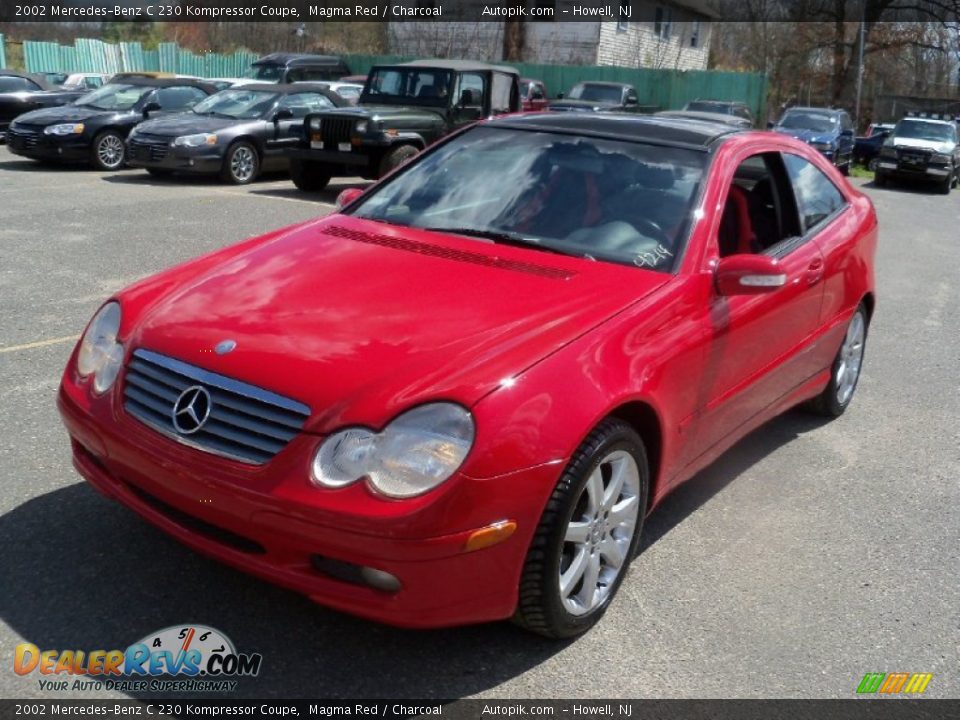 2002 Mercedes-Benz C 230 Kompressor Coupe Magma Red / Charcoal Photo #2