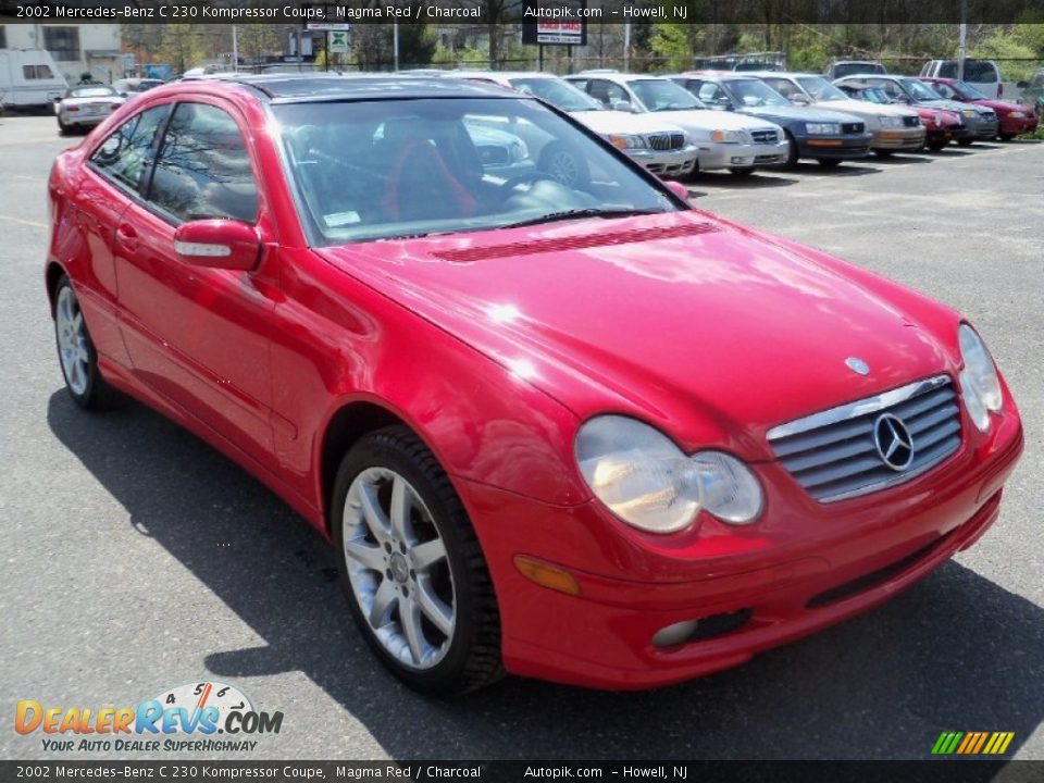 2002 Mercedes-Benz C 230 Kompressor Coupe Magma Red / Charcoal Photo #3