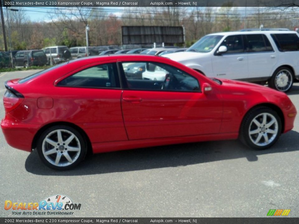 2002 Mercedes-Benz C 230 Kompressor Coupe Magma Red / Charcoal Photo #4