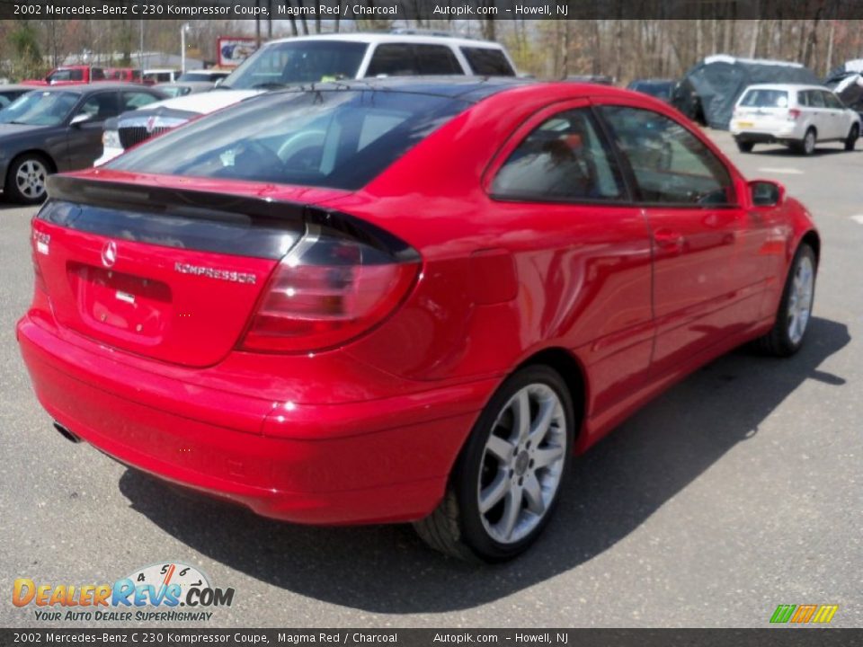 2002 Mercedes-Benz C 230 Kompressor Coupe Magma Red / Charcoal Photo #5