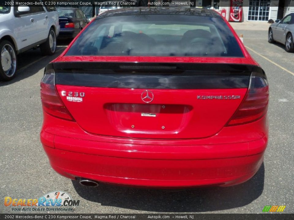 2002 Mercedes-Benz C 230 Kompressor Coupe Magma Red / Charcoal Photo #6