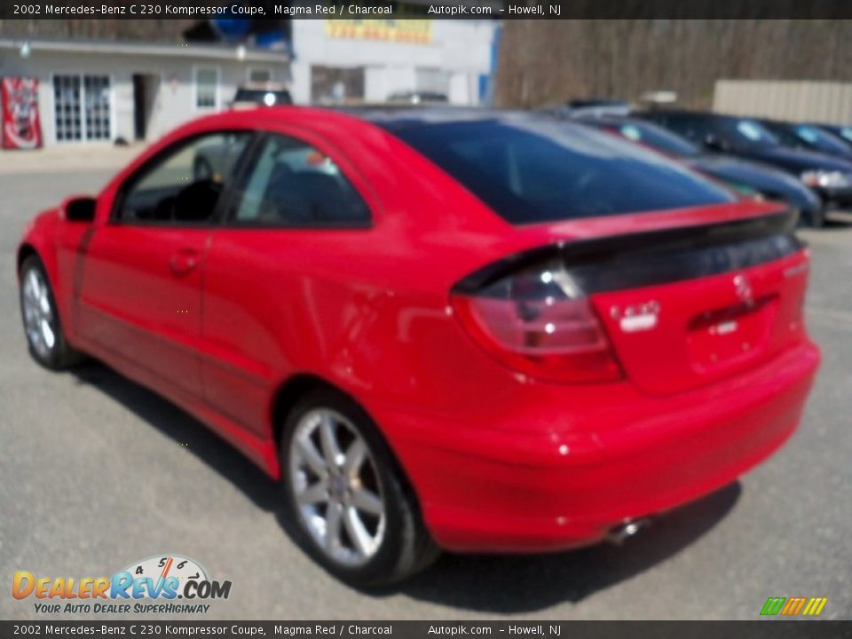 2002 Mercedes-Benz C 230 Kompressor Coupe Magma Red / Charcoal Photo #7