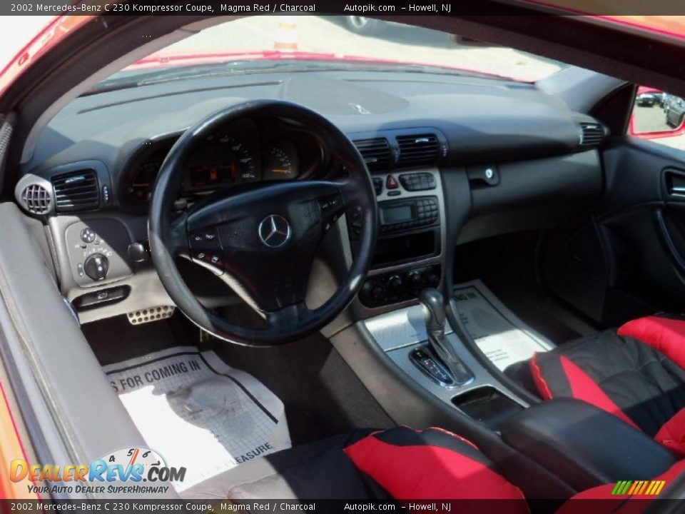 2002 Mercedes-Benz C 230 Kompressor Coupe Magma Red / Charcoal Photo #8