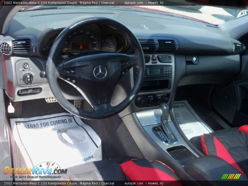 2002 Mercedes-Benz C 230 Kompressor Coupe Magma Red / Charcoal Photo #10