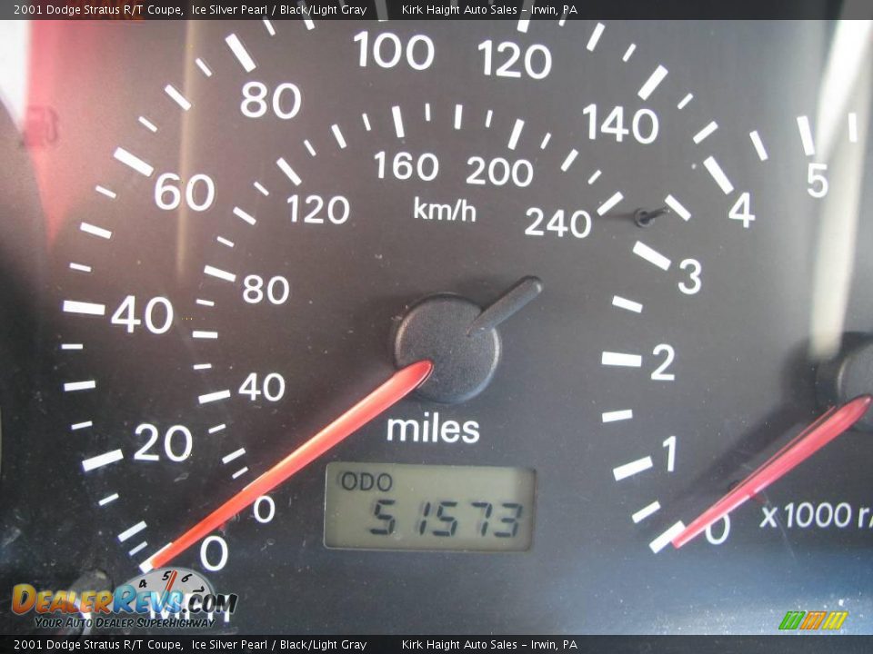 2001 Dodge Stratus R/T Coupe Ice Silver Pearl / Black/Light Gray Photo #20