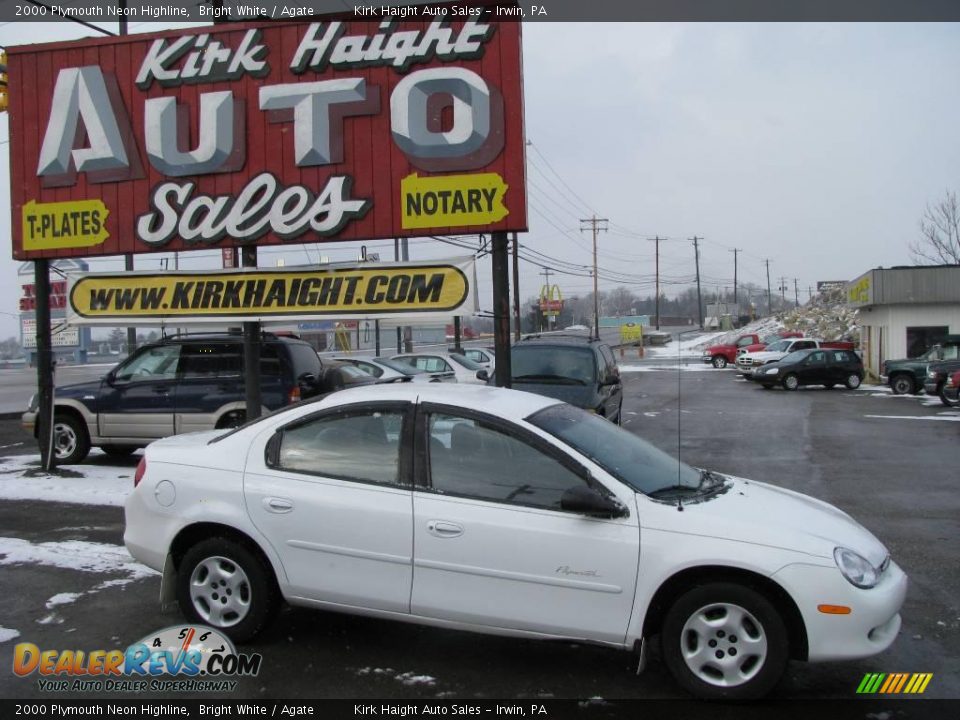 2000 Plymouth Neon Highline Bright White / Agate Photo #2