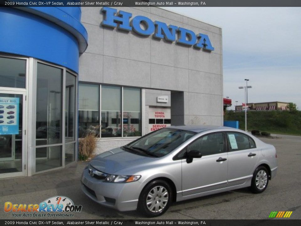 2009 Honda Civic DX-VP Sedan Alabaster Silver Metallic / Gray Photo #1