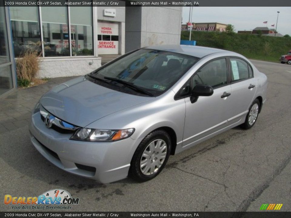 2009 Honda Civic DX-VP Sedan Alabaster Silver Metallic / Gray Photo #2