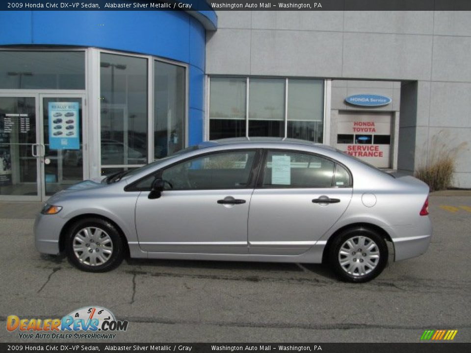 2009 Honda Civic DX-VP Sedan Alabaster Silver Metallic / Gray Photo #3