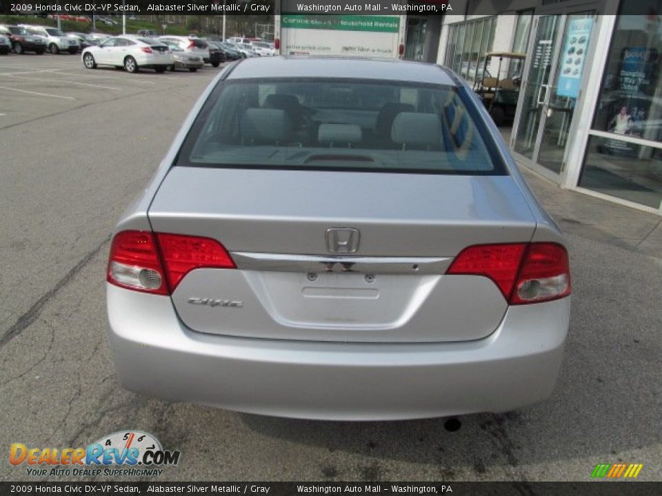 2009 Honda Civic DX-VP Sedan Alabaster Silver Metallic / Gray Photo #5