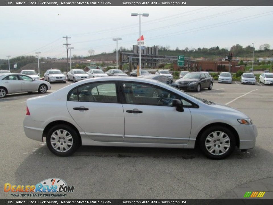 2009 Honda Civic DX-VP Sedan Alabaster Silver Metallic / Gray Photo #7