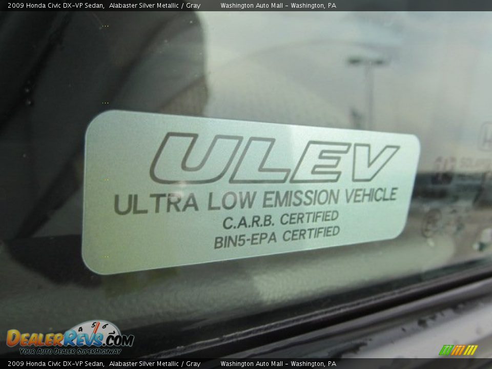 2009 Honda Civic DX-VP Sedan Alabaster Silver Metallic / Gray Photo #10