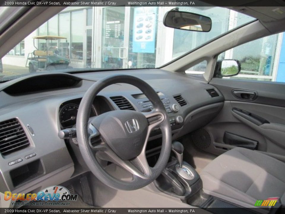 2009 Honda Civic DX-VP Sedan Alabaster Silver Metallic / Gray Photo #12