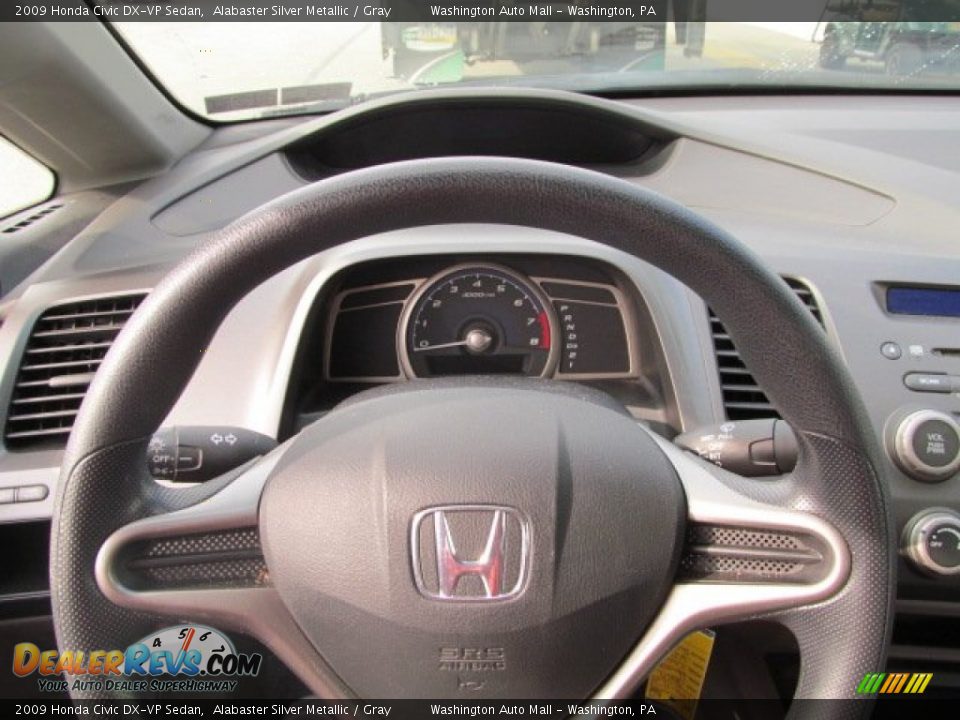 2009 Honda Civic DX-VP Sedan Alabaster Silver Metallic / Gray Photo #17