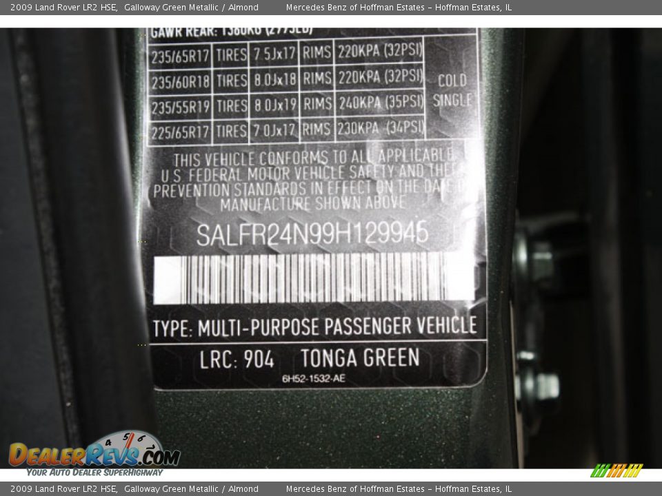 2009 Land Rover LR2 HSE Galloway Green Metallic / Almond Photo #32