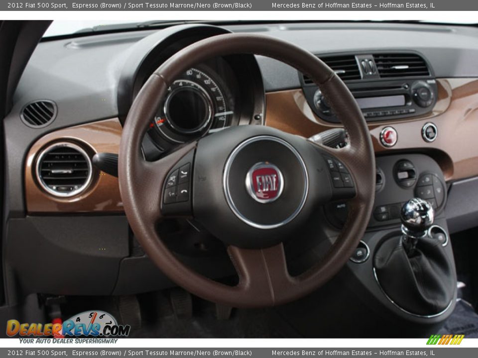 2012 Fiat 500 Sport Espresso (Brown) / Sport Tessuto Marrone/Nero (Brown/Black) Photo #7