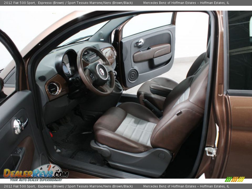 2012 Fiat 500 Sport Espresso (Brown) / Sport Tessuto Marrone/Nero (Brown/Black) Photo #16
