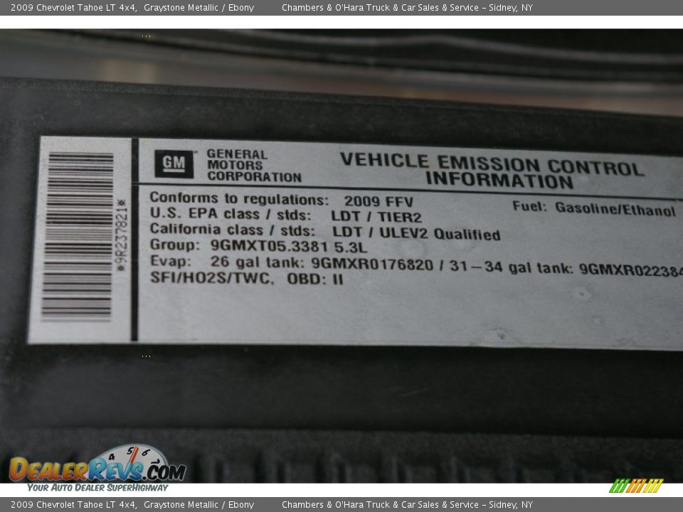 2009 Chevrolet Tahoe LT 4x4 Graystone Metallic / Ebony Photo #22