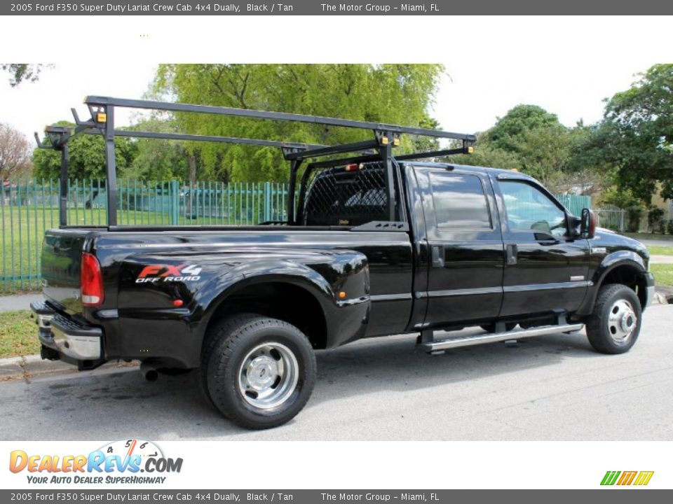 2005 Ford F350 Super Duty Lariat Crew Cab 4x4 Dually Black / Tan Photo #6