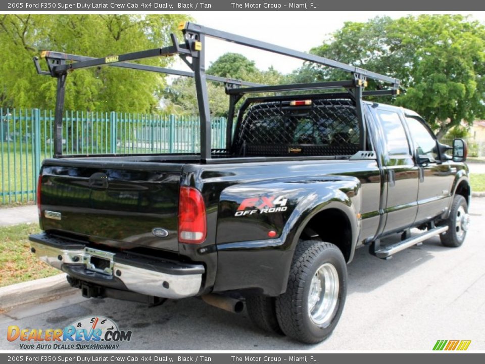 2005 Ford F350 Super Duty Lariat Crew Cab 4x4 Dually Black / Tan Photo #8
