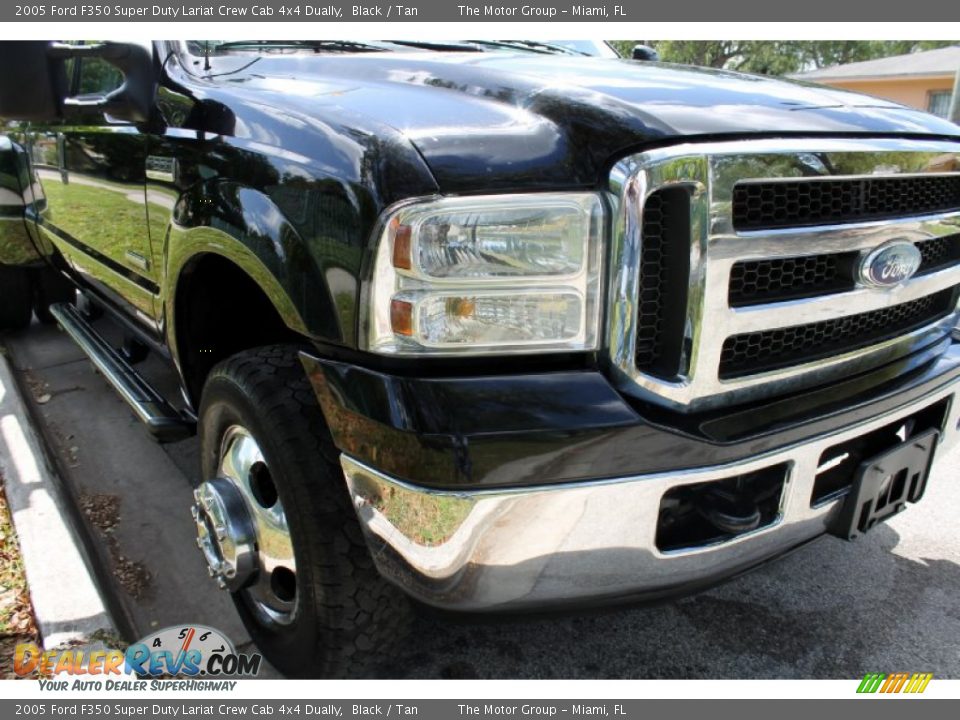 2005 Ford F350 Super Duty Lariat Crew Cab 4x4 Dually Black / Tan Photo #13