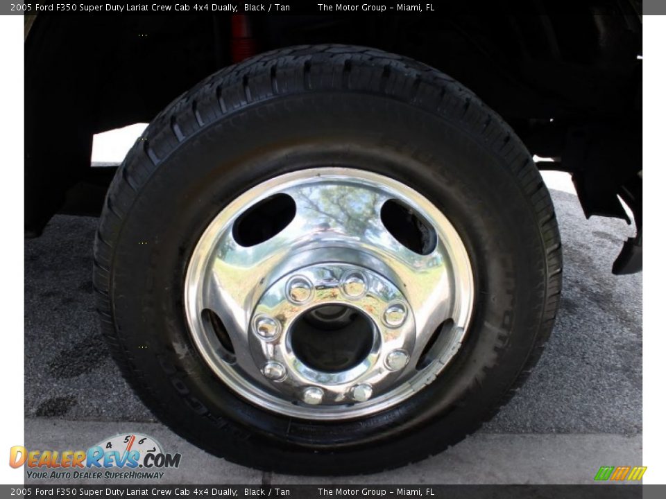 2005 Ford F350 Super Duty Lariat Crew Cab 4x4 Dually Black / Tan Photo #19
