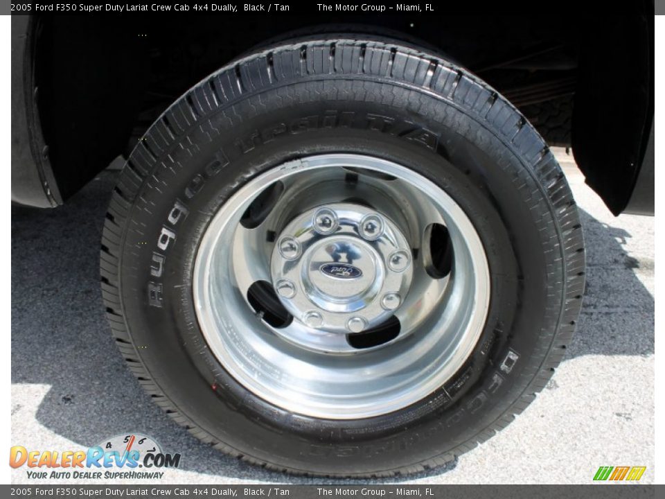 2005 Ford F350 Super Duty Lariat Crew Cab 4x4 Dually Black / Tan Photo #20