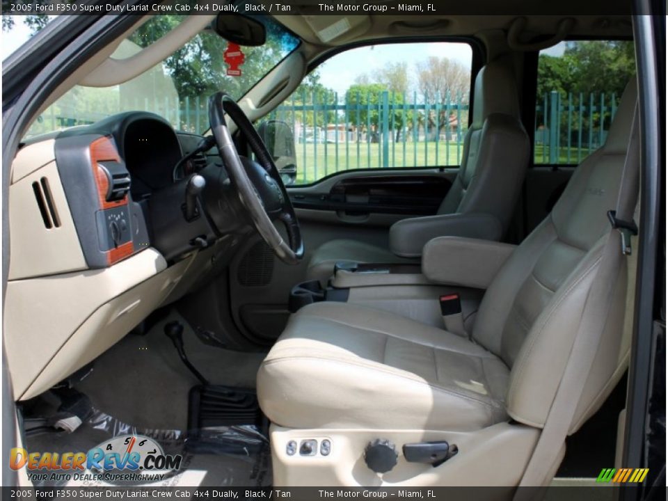 2005 Ford F350 Super Duty Lariat Crew Cab 4x4 Dually Black / Tan Photo #35