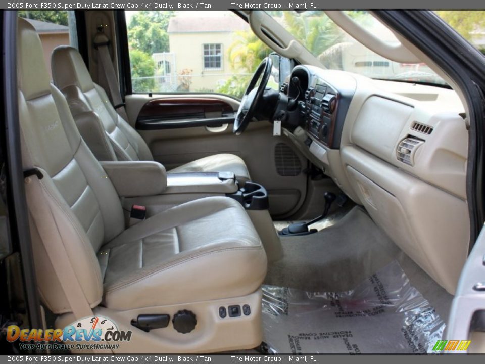 2005 Ford F350 Super Duty Lariat Crew Cab 4x4 Dually Black / Tan Photo #36