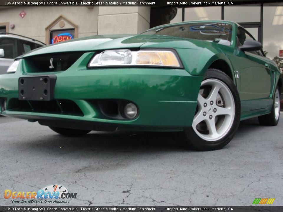 1999 Ford Mustang SVT Cobra Convertible Electric Green Metallic / Medium Parchment Photo #2