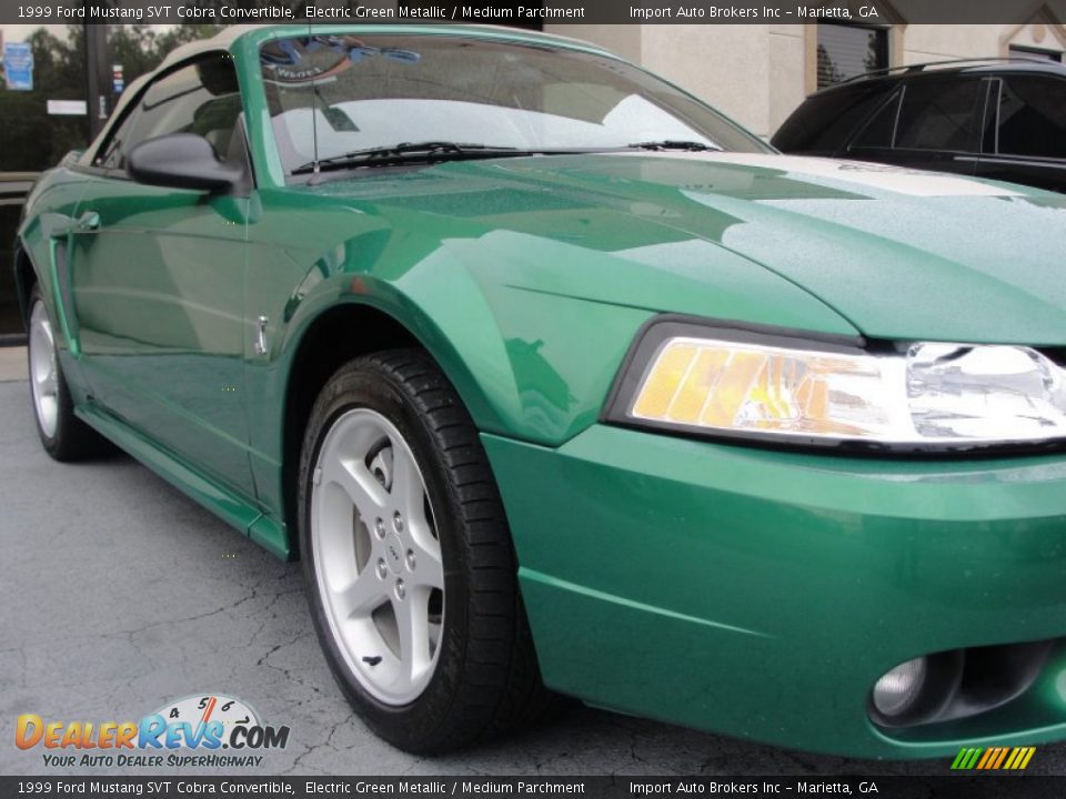 1999 Ford Mustang SVT Cobra Convertible Electric Green Metallic / Medium Parchment Photo #8