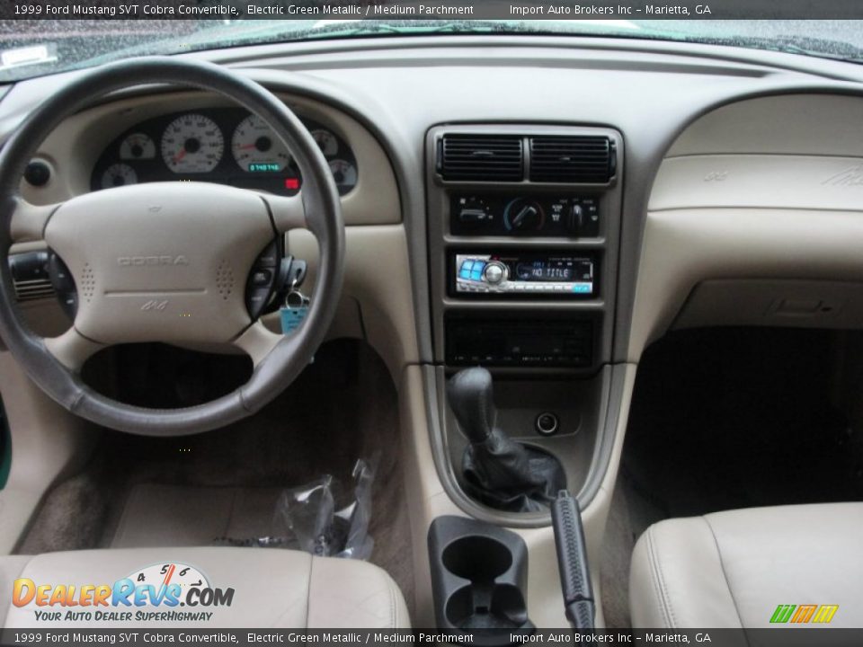 1999 Ford Mustang SVT Cobra Convertible Electric Green Metallic / Medium Parchment Photo #26