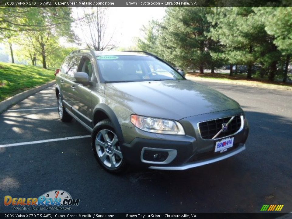 2009 Volvo XC70 T6 AWD Caper Green Metallic / Sandstone Photo #1