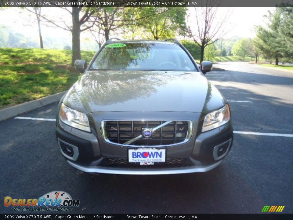 2009 Volvo XC70 T6 AWD Caper Green Metallic / Sandstone Photo #2