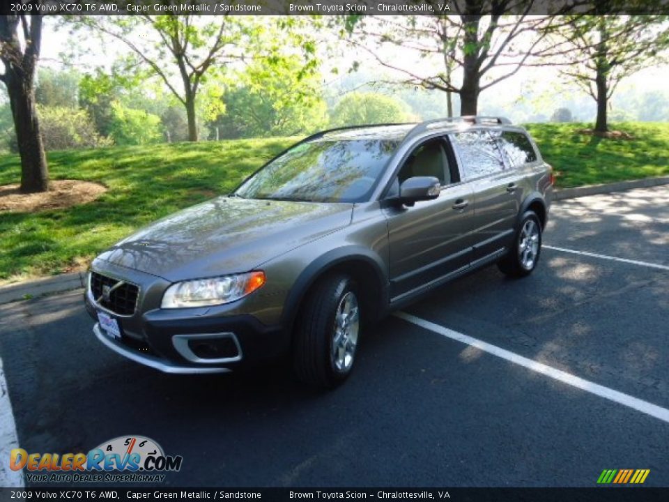 2009 Volvo XC70 T6 AWD Caper Green Metallic / Sandstone Photo #3