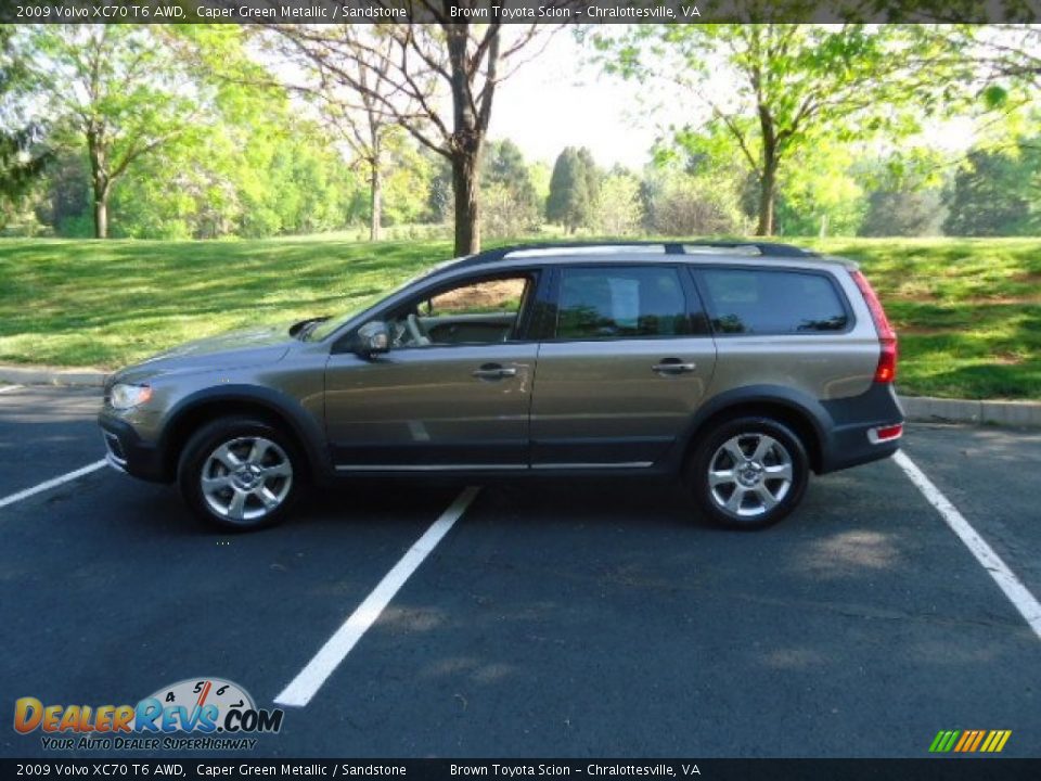 2009 Volvo XC70 T6 AWD Caper Green Metallic / Sandstone Photo #4