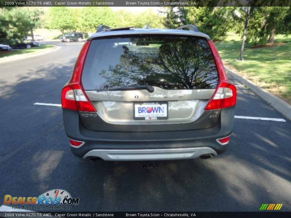 2009 Volvo XC70 T6 AWD Caper Green Metallic / Sandstone Photo #6