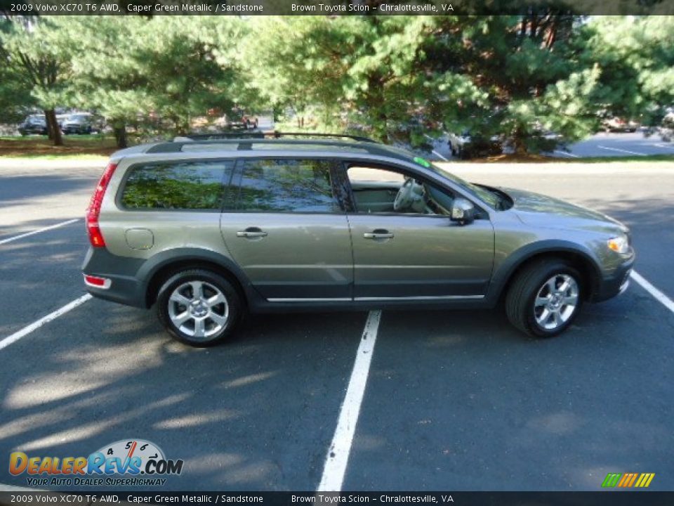 2009 Volvo XC70 T6 AWD Caper Green Metallic / Sandstone Photo #8