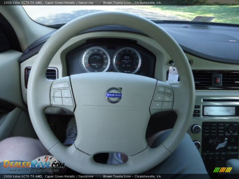 2009 Volvo XC70 T6 AWD Caper Green Metallic / Sandstone Photo #15