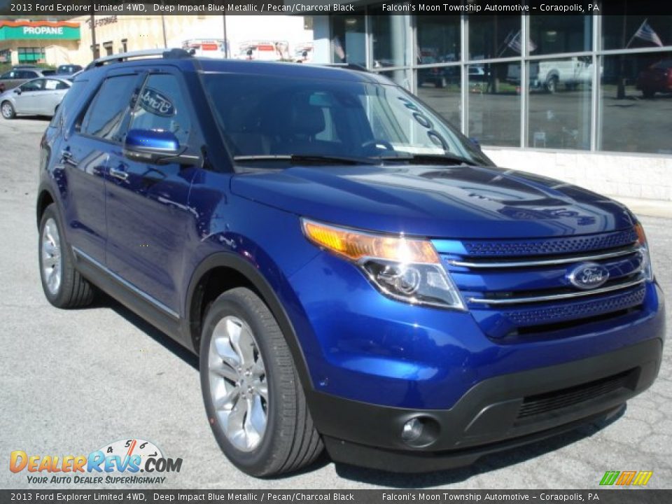 2013 Ford Explorer Limited 4WD Deep Impact Blue Metallic / Pecan/Charcoal Black Photo #2