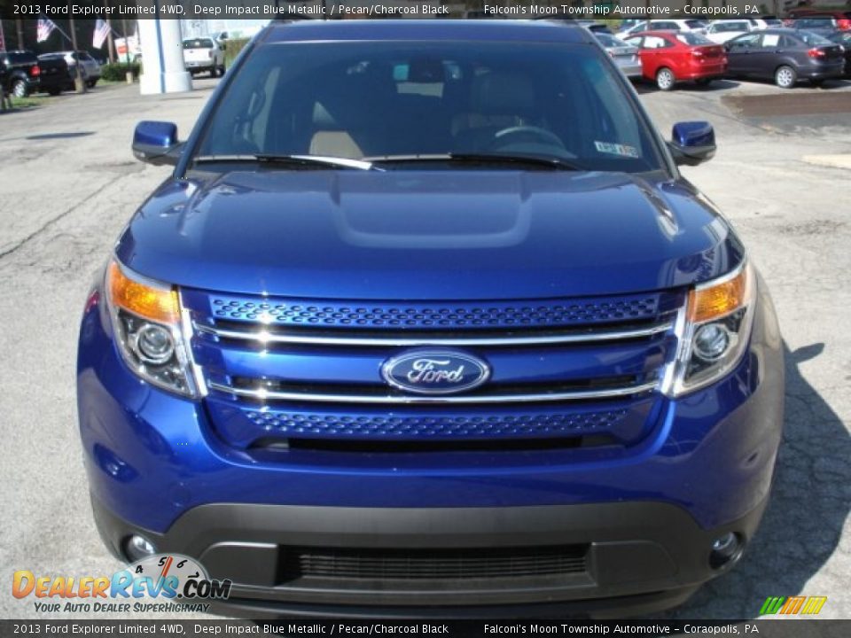 2013 Ford Explorer Limited 4WD Deep Impact Blue Metallic / Pecan/Charcoal Black Photo #3