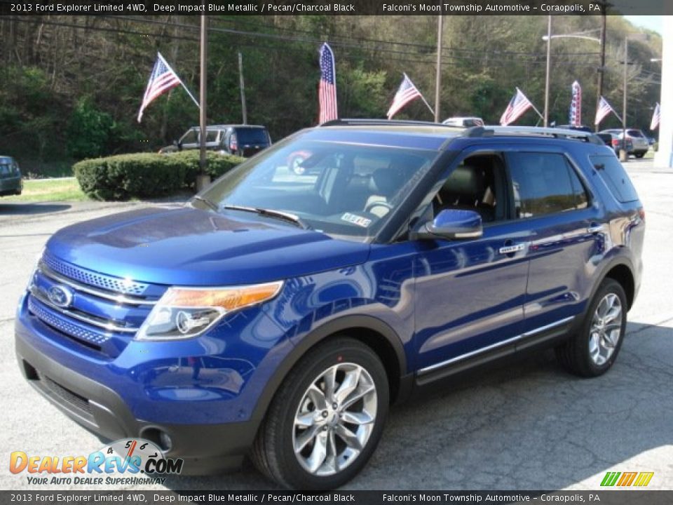 2013 Ford Explorer Limited 4WD Deep Impact Blue Metallic / Pecan/Charcoal Black Photo #4