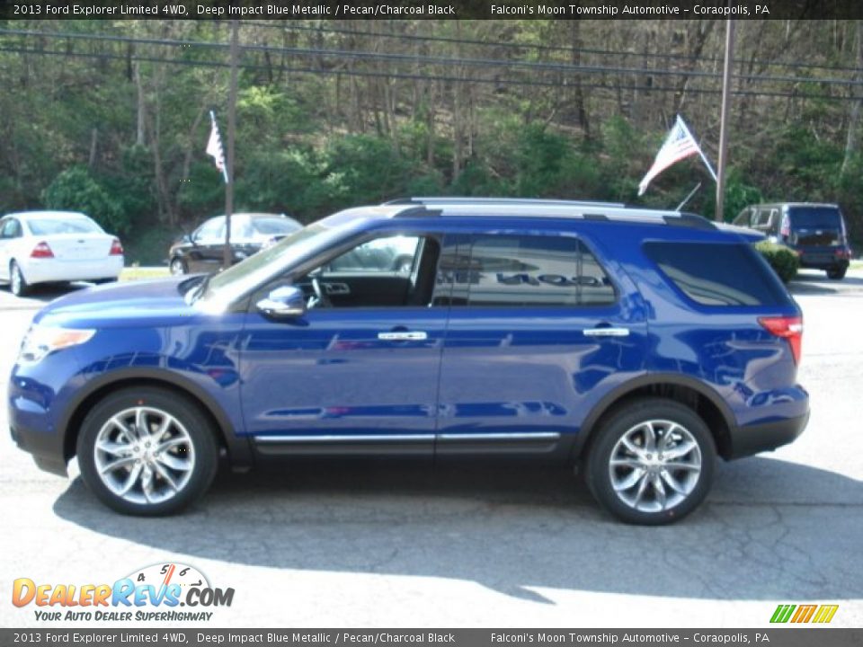 2013 Ford Explorer Limited 4WD Deep Impact Blue Metallic / Pecan/Charcoal Black Photo #5