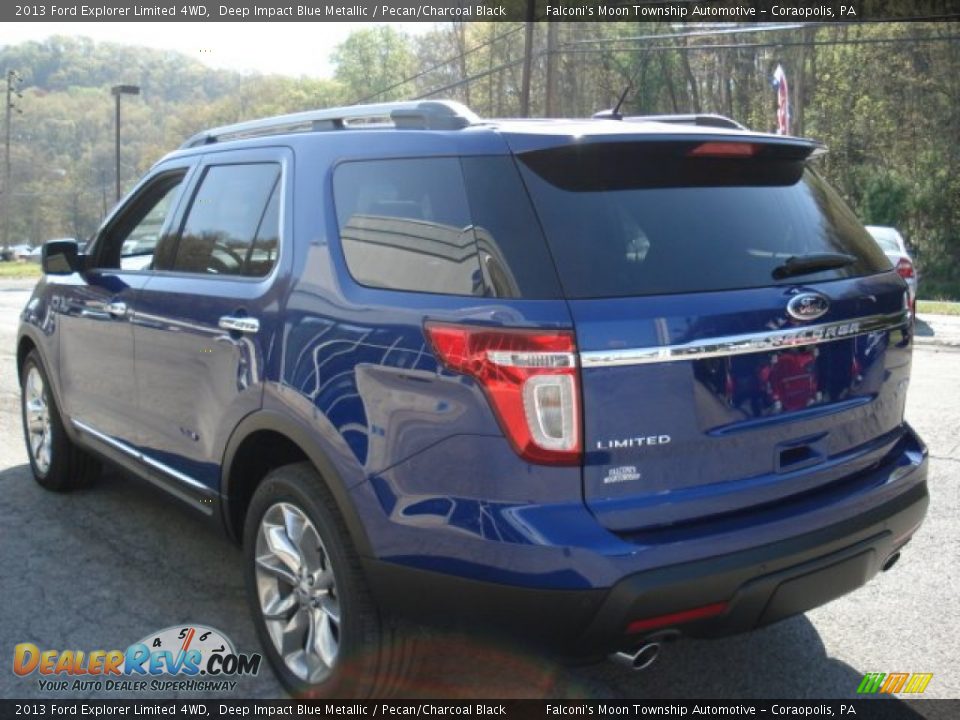 2013 Ford Explorer Limited 4WD Deep Impact Blue Metallic / Pecan/Charcoal Black Photo #6