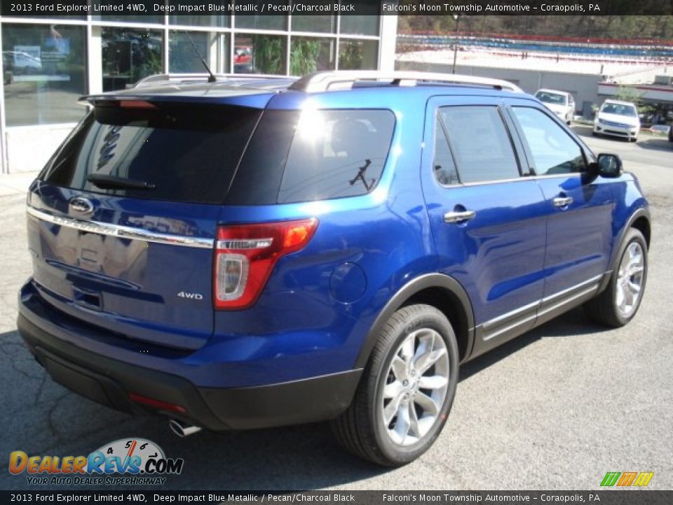 2013 Ford Explorer Limited 4WD Deep Impact Blue Metallic / Pecan/Charcoal Black Photo #8