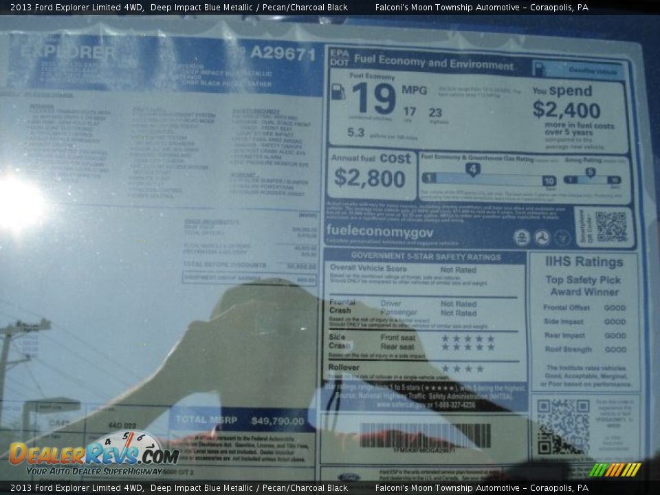 2013 Ford Explorer Limited 4WD Window Sticker Photo #19